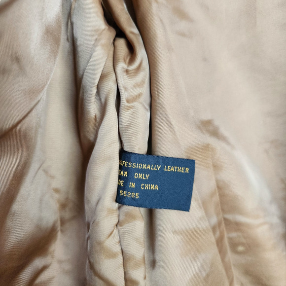 Express Tan and Brown Leather Jacket - Picture 3 of 10